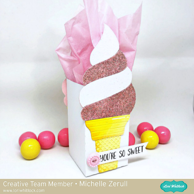 Ice Cream Cone Gift Box using Lori Whitlock SVG Files